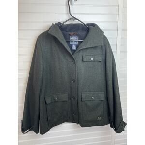 American Eagle Outfitters Wool Blend Hooded Pea Coat Size L